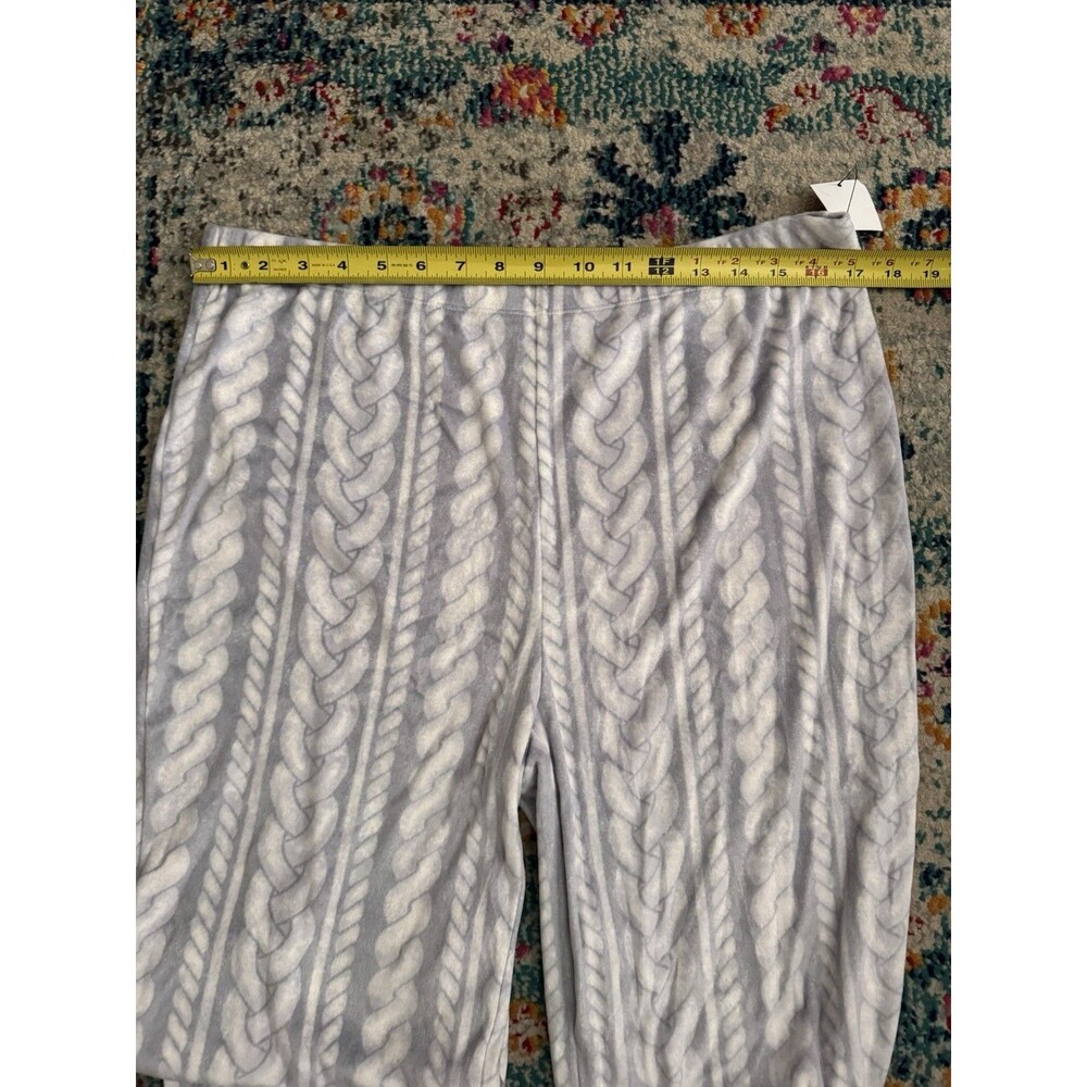 NEW Cuddl Duds Grey Print Fleece Pajama Set Size Large - Picture 7 of 8